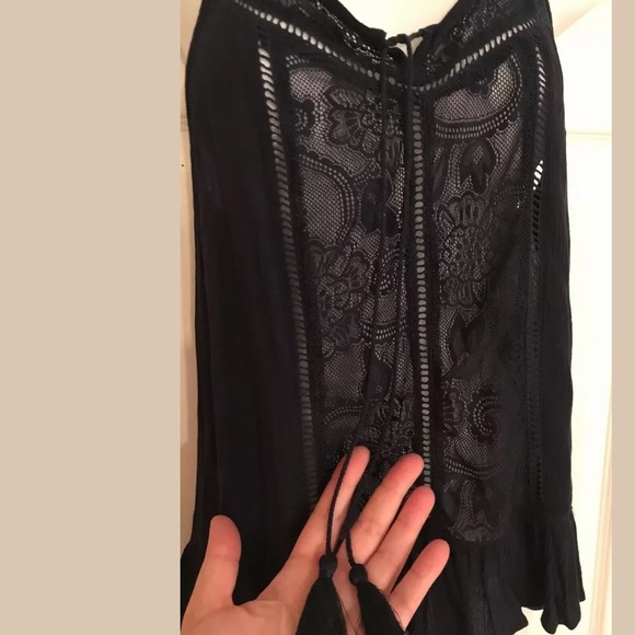 🆕 STACCATO Navy Blue Lace Tank Top Blouse Shirt - Picture 3 of 7